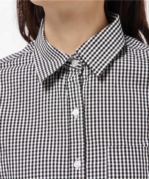 CIAOPANIC（チャオパニック）の「【Ciaopanic】ギンガムチェックSH（シャツ/ブラウス・レディース・ブラック/ブルー・FREE）」の9枚目の写真