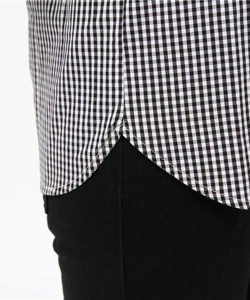 CIAOPANIC（チャオパニック）の「【Ciaopanic】ギンガムチェックSH（シャツ/ブラウス・レディース・ブラック/ブルー・FREE）」の4枚目の写真