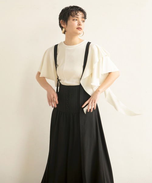 新品　MIELI INVARIANT サスペンダーパンツ MIELI INVARIANT（ミエリインヴァリアント）の「Sand Tuck