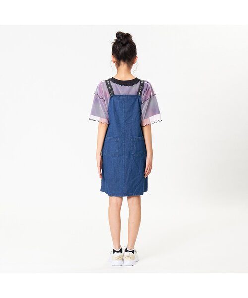 algy（アルジー）の「ロゴテープジャンスカ（ジャンパースカート・キッズ・インディゴブルー/ブラック/オフホワイト・XX-SMALL/X-SMALL/MEDIUM/XXX-SMALL/SMALL）」の7枚目の写真