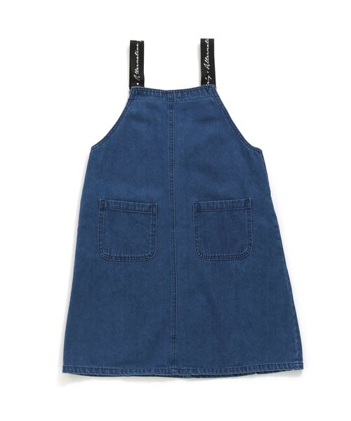 algy（アルジー）の「ロゴテープジャンスカ（ジャンパースカート・キッズ・インディゴブルー/ブラック/オフホワイト・XX-SMALL/X-SMALL/MEDIUM/XXX-SMALL/SMALL）」の14枚目の写真