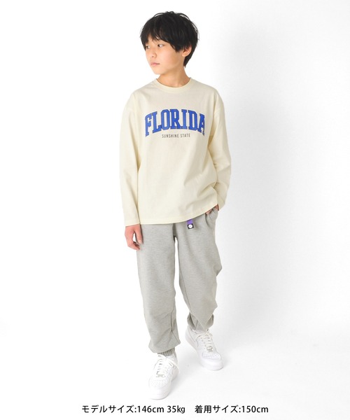 GLAZOS（グラソス）の「天竺・ドロップショルダーアソートカレッジロゴ長袖Ｔシャツ（Tシャツ/カットソー・キッズ・オフホワイト/グリーン/ブラック/サックスブルー・130cm/150cm/140cm/170cm/160cm）」の13枚目の写真