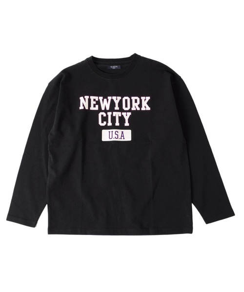 GLAZOS（グラソス）の「天竺・ドロップショルダーアソートカレッジロゴ長袖Ｔシャツ（Tシャツ/カットソー・キッズ・オフホワイト/グリーン/ブラック/サックスブルー・130cm/150cm/140cm/170cm/160cm）」の9枚目の写真