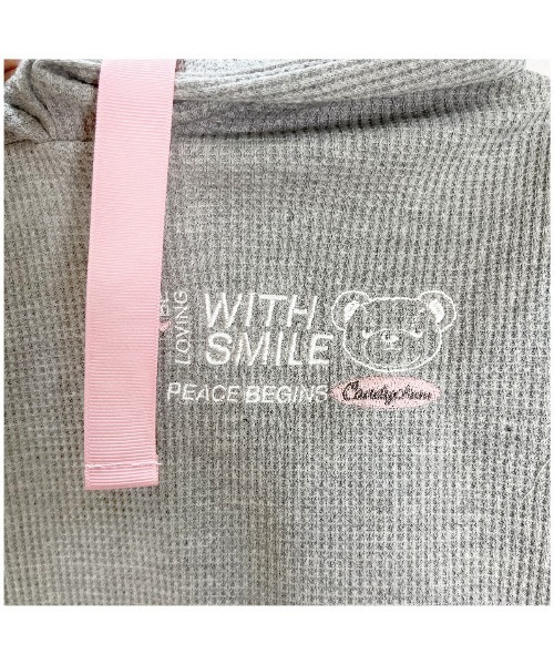 Candychuu（キャンディチュウ）の「【キッズ】親子おそろいワッフルリラックスウェア（ルームウェア/パジャマ・キッズ・ライトグレー/ネイビー・110/120/130）」の9枚目の写真