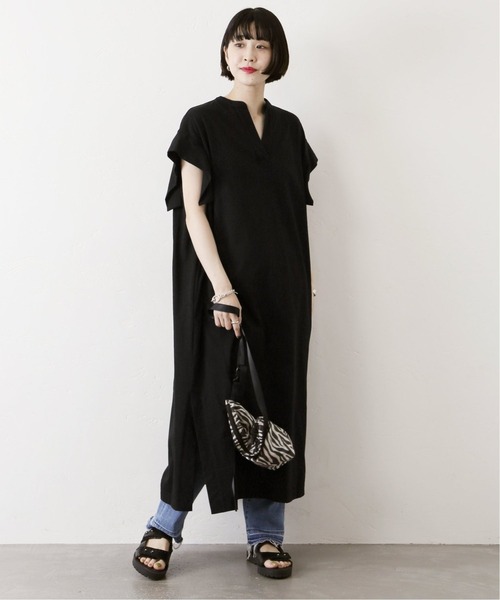 JOURNAL STANDARD（ジャーナルスタンダード）の「《追加2》ロングカフタンTシャツワンピース（ワンピース・レディース・ブラック/グリーン・FREE）」の20枚目の写真