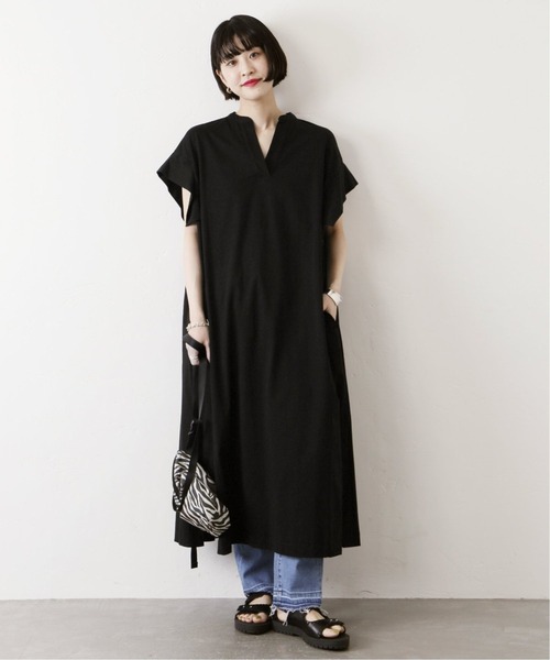 JOURNAL STANDARD（ジャーナルスタンダード）の「《追加2》ロングカフタンTシャツワンピース（ワンピース・レディース・ブラック/グリーン・FREE）」の15枚目の写真