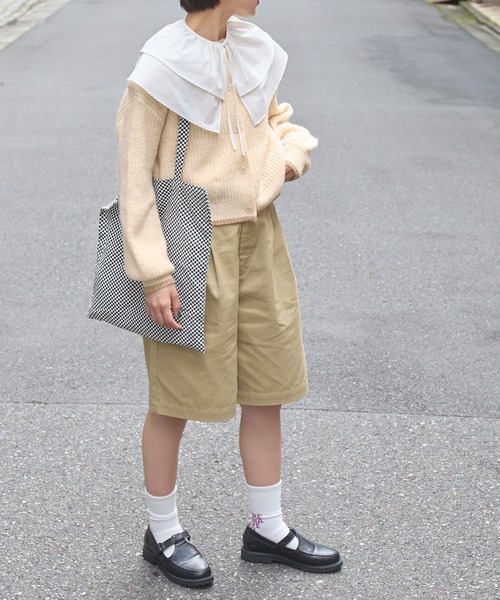 forksy.(フォルクシー)の「【forksy.】2way配色ラインショート丈カーディガン(カーディガン/ボレロ・レディース・ブラック/グレー/オフホワイト/ピンク/イエロー/グリーン・FREE)」の20枚目の写真