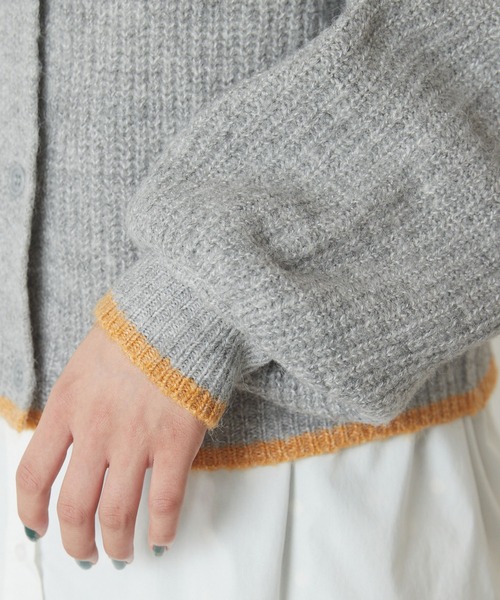 forksy.(フォルクシー)の「【forksy.】2way配色ラインショート丈カーディガン(カーディガン/ボレロ・レディース・ブラック/グレー/オフホワイト/ピンク/イエロー/グリーン・FREE)」の17枚目の写真