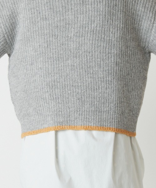 forksy.(フォルクシー)の「【forksy.】2way配色ラインショート丈カーディガン(カーディガン/ボレロ・レディース・ブラック/グレー/オフホワイト/ピンク/イエロー/グリーン・FREE)」の19枚目の写真