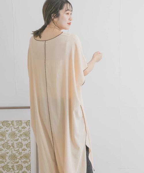 ITEMS URBANRESEARCH(アイテムズ アーバンリサーチ)の「パイピングヨウリュウワンピース(ワンピース・レディース・ネイビー/カーキ/ベージュ・FREE)」の10枚目の写真