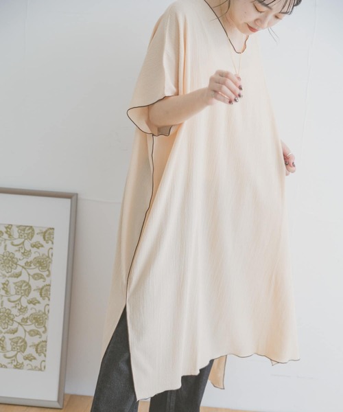 ITEMS URBANRESEARCH(アイテムズ アーバンリサーチ)の「パイピングヨウリュウワンピース(ワンピース・レディース・ネイビー/カーキ/ベージュ・FREE)」の11枚目の写真