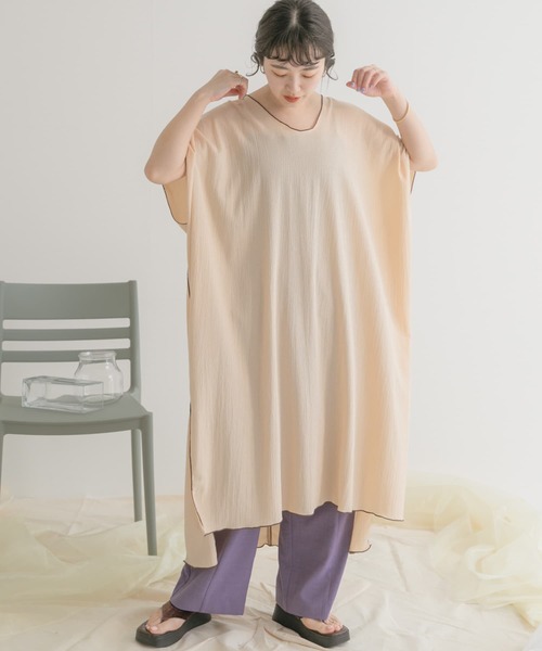 ITEMS URBANRESEARCH(アイテムズ アーバンリサーチ)の「パイピングヨウリュウワンピース(ワンピース・レディース・ネイビー/カーキ/ベージュ・FREE)」の12枚目の写真