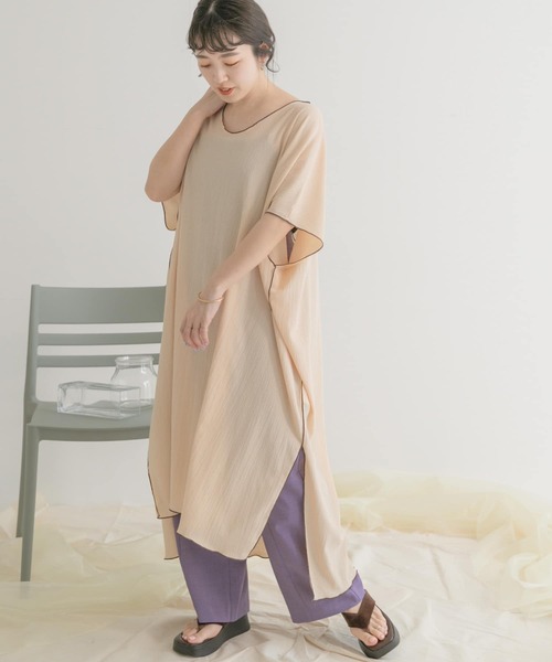 ITEMS URBANRESEARCH(アイテムズ アーバンリサーチ)の「パイピングヨウリュウワンピース(ワンピース・レディース・ネイビー/カーキ/ベージュ・FREE)」の13枚目の写真