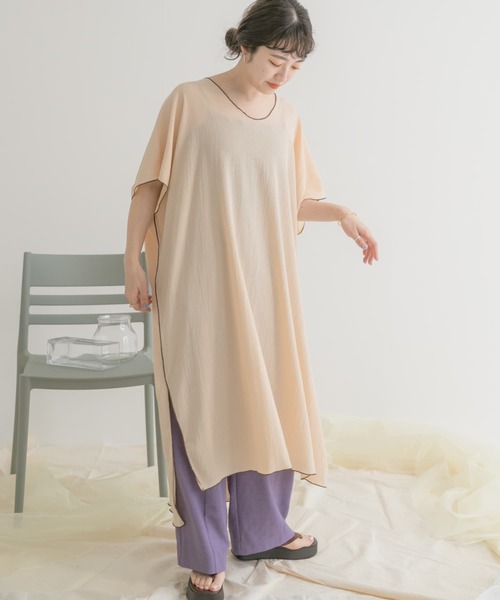 ITEMS URBANRESEARCH(アイテムズ アーバンリサーチ)の「パイピングヨウリュウワンピース(ワンピース・レディース・ネイビー/カーキ/ベージュ・FREE)」の16枚目の写真