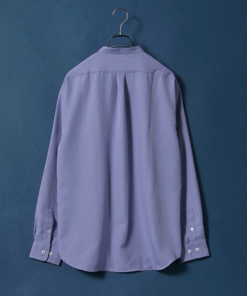 ANPAS(アンパス)の「MADE IN JAPAN Reflax(R) Loose Silhouette Band Collar Shirt/日本製 リフラクス ルーズシルエット バンドカラーシャツ メンズ 長袖シャツ 無地(シャツ/ブラウス・メンズ・ホワイト/ブラウン/サックスブルー/セージグリーン/ライトパープル/ブラック/ダークブラウン/ネイビー/ベージュ・M/L/LL)」の16枚目の写真