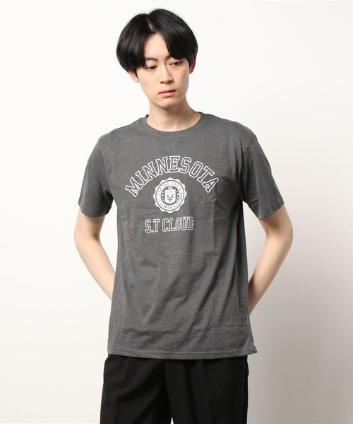 STYLEBLOCK（スタイルブロック）の「半袖アメカジプリントTシャツ（Tシャツ/カットソー・メンズ・ブルー系その他/ホワイト系その他3/ベージュ/ブラック系その他2/ネイビー/ブラック系その他/ホワイト系その他5/ブラック/ホワイト系その他/ベージュ系その他/ホワイト系その他2/サックスブルー/グレー系その他2/パープル/ホワイト系その他4/ホワイト/グレー系その他/チャコール・LL/L/M）」の10枚目の写真