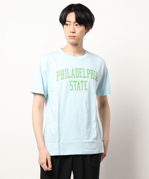 STYLEBLOCK（スタイルブロック）の「半袖アメカジプリントTシャツ（Tシャツ/カットソー・メンズ・ブルー系その他/ホワイト系その他3/ベージュ/ブラック系その他2/ネイビー/ブラック系その他/ホワイト系その他5/ブラック/ホワイト系その他/ベージュ系その他/ホワイト系その他2/サックスブルー/グレー系その他2/パープル/ホワイト系その他4/ホワイト/グレー系その他/チャコール・LL/L/M）」の16枚目の写真