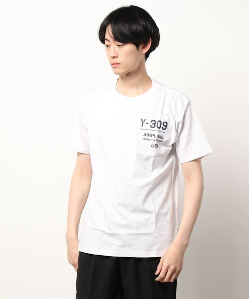 STYLEBLOCK（スタイルブロック）の「半袖アメカジプリントTシャツ（Tシャツ/カットソー・メンズ・ブルー系その他/ホワイト系その他3/ベージュ/ブラック系その他2/ネイビー/ブラック系その他/ホワイト系その他5/ブラック/ホワイト系その他/ベージュ系その他/ホワイト系その他2/サックスブルー/グレー系その他2/パープル/ホワイト系その他4/ホワイト/グレー系その他/チャコール・LL/L/M）」の3枚目の写真