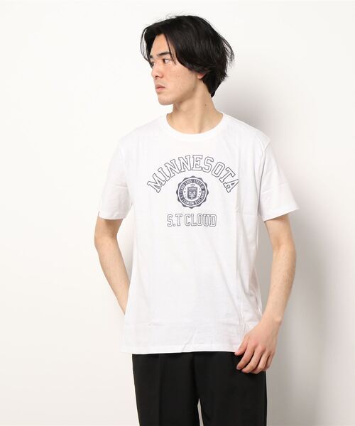 STYLEBLOCK（スタイルブロック）の「半袖アメカジプリントTシャツ（Tシャツ/カットソー・メンズ・ブルー系その他/ホワイト系その他3/ベージュ/ブラック系その他2/ネイビー/ブラック系その他/ホワイト系その他5/ブラック/ホワイト系その他/ベージュ系その他/ホワイト系その他2/サックスブルー/グレー系その他2/パープル/ホワイト系その他4/ホワイト/グレー系その他/チャコール・LL/L/M）」の4枚目の写真