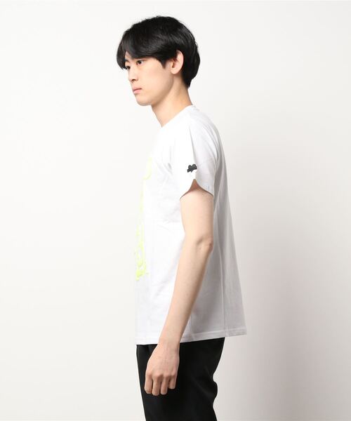 LUXE/R（ラグジュ）の「【ユニセックス】【LUXE/R】モノグラム & くまさん プリント Tシャツ(RMS)（Tシャツ/カットソー・メンズ・ホワイト×ホワイト/ブラック×ブラック/ホワイト×イエロー/ブラック×ピンク・MEDIUM/LARGE）」の5枚目の写真