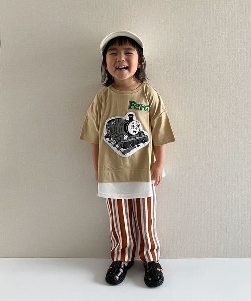 CIAOPANIC TYPY(チャオパニックティピー)の「【KIDS】【きかんしゃトーマス】コラボレイヤード風パッチワークTee(Tシャツ/カットソー・キッズ・ベージュ/チャコールグレー/ブルー/グレー系その他/サックスブルー・80/100/110/90)」の21枚目の写真