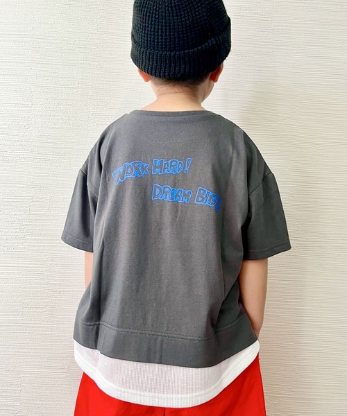CIAOPANIC TYPY(チャオパニックティピー)の「【KIDS】【きかんしゃトーマス】コラボレイヤード風パッチワークTee(Tシャツ/カットソー・キッズ・ベージュ/チャコールグレー/ブルー/グレー系その他/サックスブルー・80/100/110/90)」の17枚目の写真