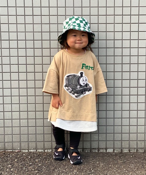 CIAOPANIC TYPY(チャオパニックティピー)の「【KIDS】【きかんしゃトーマス】コラボレイヤード風パッチワークTee(Tシャツ/カットソー・キッズ・ベージュ/チャコールグレー/ブルー/グレー系その他/サックスブルー・80/100/110/90)」の19枚目の写真