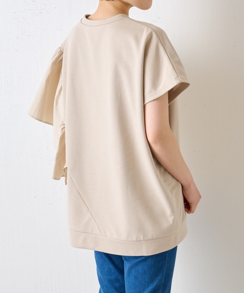 BEARDSLEY（ビアズリー）の「アシメフリルフレンチプルオーバー（Tシャツ/カットソー・レディース・ベージュ/チャコールグレー・FREE）」の14枚目の写真