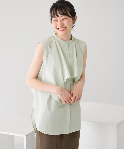 KBF（ケイビーエフ）の「2WAYマントブラウス（シャツ/ブラウス・レディース・ブラック/オフホワイト/グリーン系その他・ONE）」の3枚目の写真