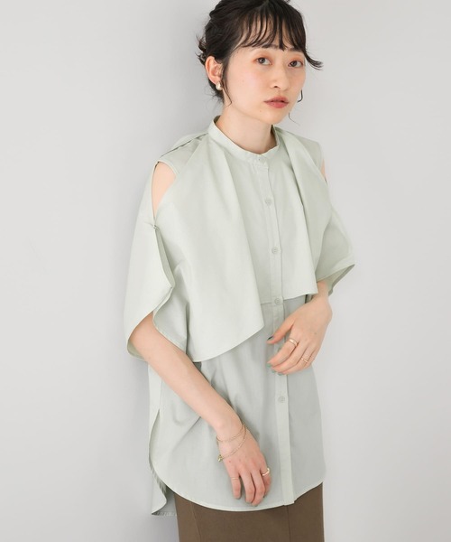 KBF（ケイビーエフ）の「2WAYマントブラウス（シャツ/ブラウス・レディース・ブラック/オフホワイト/グリーン系その他・ONE）」の17枚目の写真