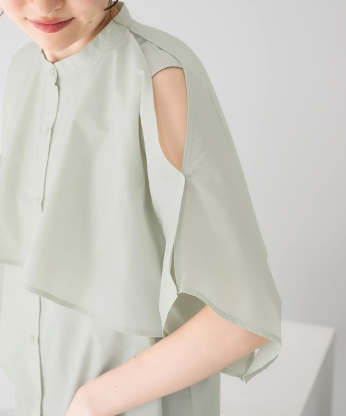 KBF（ケイビーエフ）の「2WAYマントブラウス（シャツ/ブラウス・レディース・ブラック/オフホワイト/グリーン系その他・ONE）」の13枚目の写真