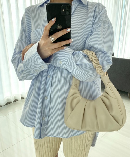yuue' ( wear )(ユーイ)の「シャーリング2wayワンハンドルバッグ(ハンドバッグ・レディース・ホワイト/ベージュ/ライトブルー・FREE)」の20枚目の写真