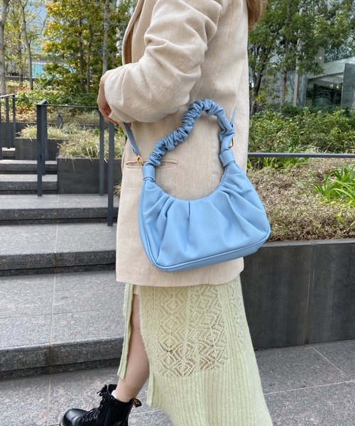 yuue' ( wear )(ユーイ)の「シャーリング2wayワンハンドルバッグ(ハンドバッグ・レディース・ホワイト/ベージュ/ライトブルー・FREE)」の10枚目の写真