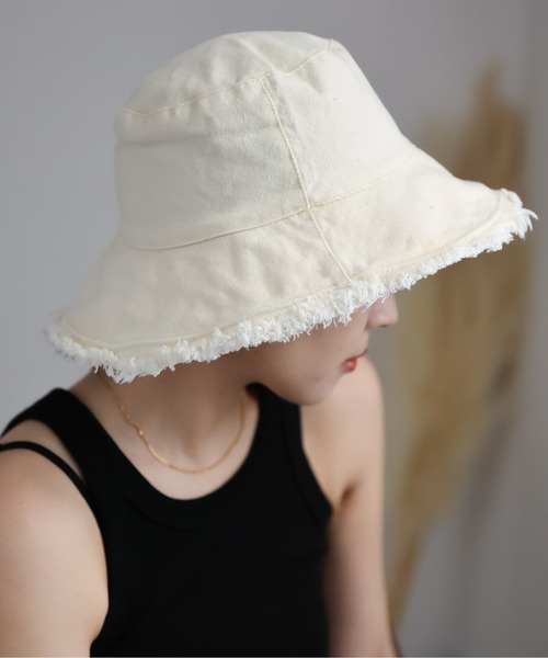 ap retro（アプレトロ）の「ダメージ バケットハット（ハット・レディース・ブラック/ベージュ/アイボリー/ブラウン・FREE）」の3枚目の写真