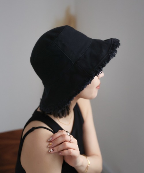 ap retro（アプレトロ）の「ダメージ バケットハット（ハット・レディース・ブラック/ベージュ/アイボリー/ブラウン・FREE）」の7枚目の写真