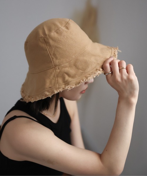 ap retro（アプレトロ）の「ダメージ バケットハット（ハット・レディース・ブラック/ベージュ/アイボリー/ブラウン・FREE）」の21枚目の写真