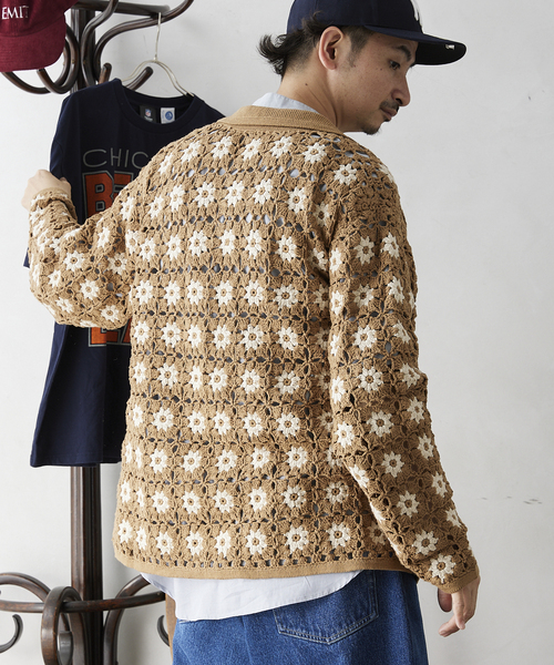 セール】CALIFORNIA クロシェアミ ニットカーディガン 'FL