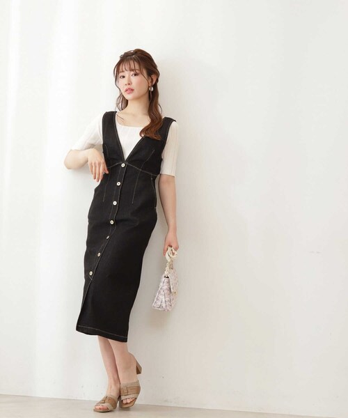 PROPORTION BODY DRESSING（プロポーションボディドレッシング）の「デニムタイトジャンスカ / 1212140504（ワンピース・レディース・ブラック/ダークネイビー/ホワイト・SMALL/MEDIUM）」の10枚目の写真