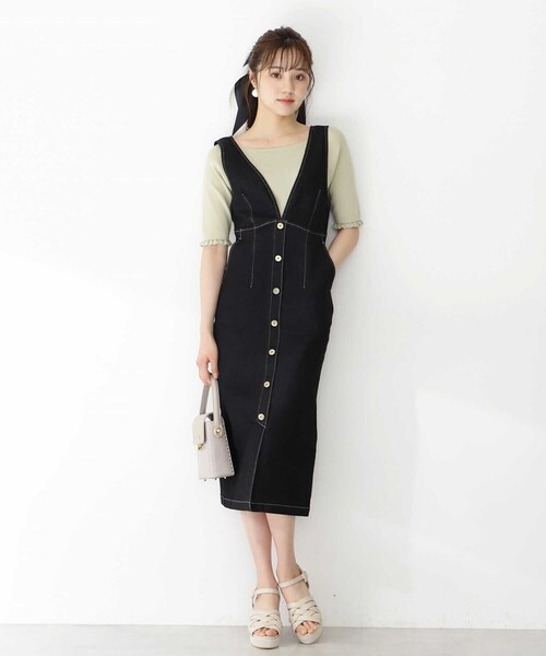 PROPORTION BODY DRESSING（プロポーションボディドレッシング）の「デニムタイトジャンスカ / 1212140504（ワンピース・レディース・ブラック/ダークネイビー/ホワイト・SMALL/MEDIUM）」の14枚目の写真