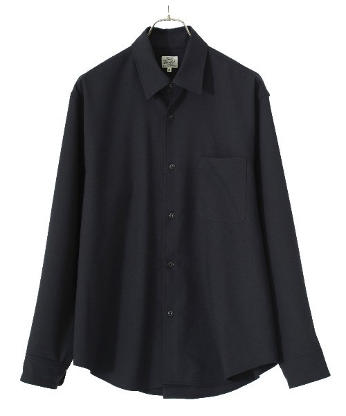GOLD（ゴールド）の「東洋エンタープライズ GOLD / ゴールド：CRAPE TWILL REGULAR COLLAR SHIRT：22A-GL28942[MUS]（シャツ/ブラウス・メンズ・ネイビー/ブラック・L/M）」の3枚目の写真