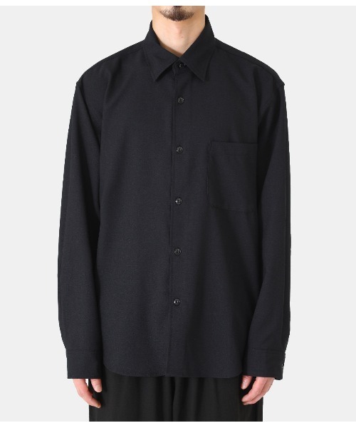 GOLD（ゴールド）の「東洋エンタープライズ GOLD / ゴールド：CRAPE TWILL REGULAR COLLAR SHIRT：22A-GL28942[MUS]（シャツ/ブラウス・メンズ・ネイビー/ブラック・L/M）」の6枚目の写真