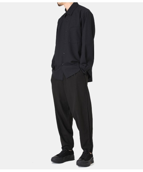 GOLD（ゴールド）の「東洋エンタープライズ GOLD / ゴールド：CRAPE TWILL REGULAR COLLAR SHIRT：22A-GL28942[MUS]（シャツ/ブラウス・メンズ・ネイビー/ブラック・L/M）」の9枚目の写真