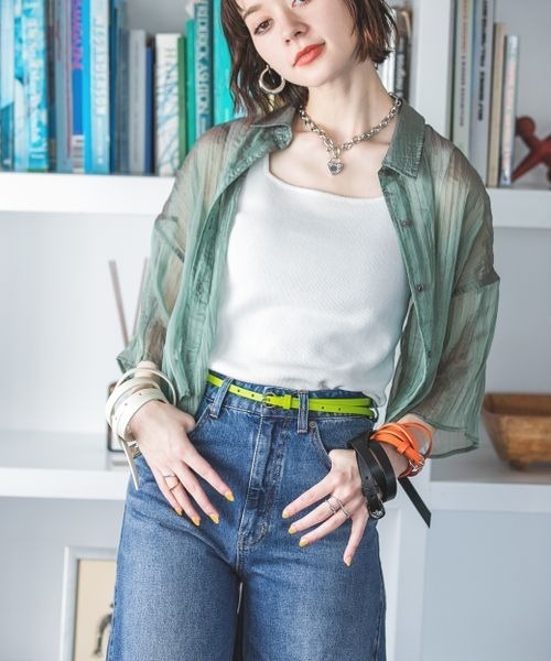 JEANASIS（ジーナシス）の「カラーホソベルト/285666（ベルト・レディース・オレンジ/グリーン・FREE）」の7枚目の写真