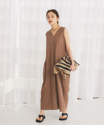 Rouge vif Anna | リネン混Vネックマキシワンピース(ワンピース)