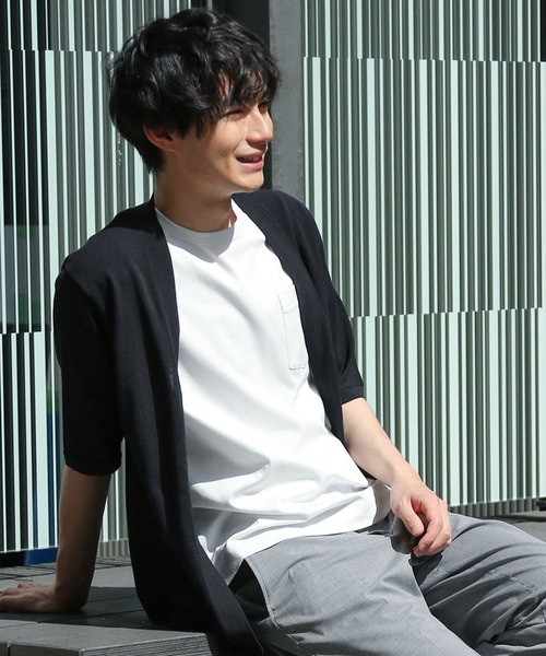 GLOBAL WORK（グローバルワーク）の「ｿｳｶｲDRYﾀｯﾁｶｰﾃﾞ（カーディガン/ボレロ・メンズ・ネイビー/グリーン・MEDIUM/LARGE）」の2枚目の写真