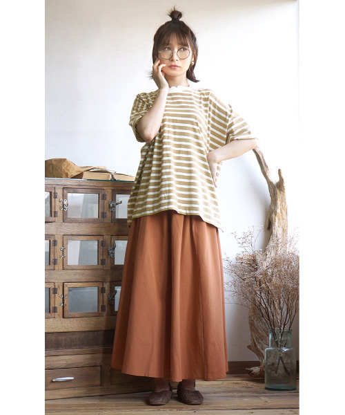e-zakkamania stores（イーザッカマニアストアーズ）の「レースレイヤード ボーダーカットソー（Tシャツ/カットソー・レディース・スミクロ/パープル/イエロー・M）」の13枚目の写真