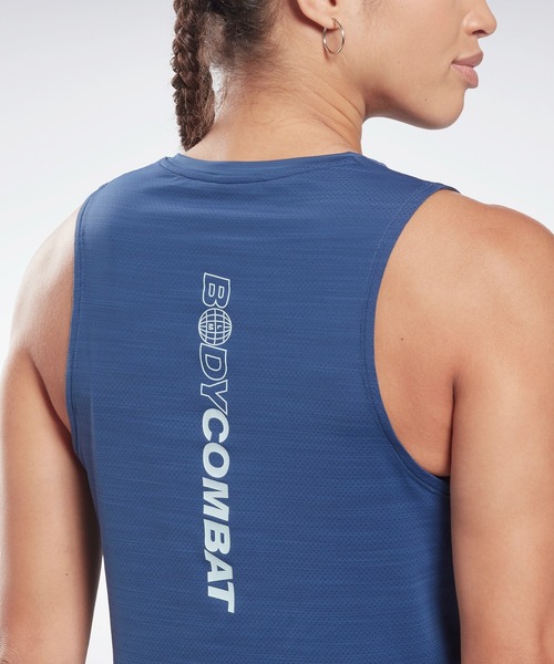 Reebok（リーボック）の「レズミルズR ボディ コンバットR アクティブチル スタイル タンク トップ  / Les MillsR BodyCombatR Activchill Style Tank Top （タンクトップ・レディース・ブルー・SMALL/X-SMALL/X-LARGE/LARGE/MEDIUM）」の3枚目の写真