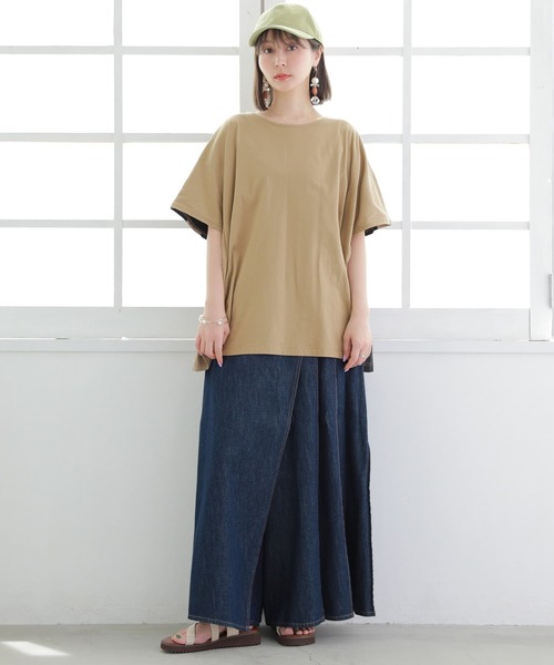 osharewalker（オシャレウォーカー）の「【廃盤】『ドット柄×無地前後2wayTシャツ』（Tシャツ/カットソー・レディース・ブラック×カーキ/ホワイト×ブラック・FREE）」の18枚目の写真