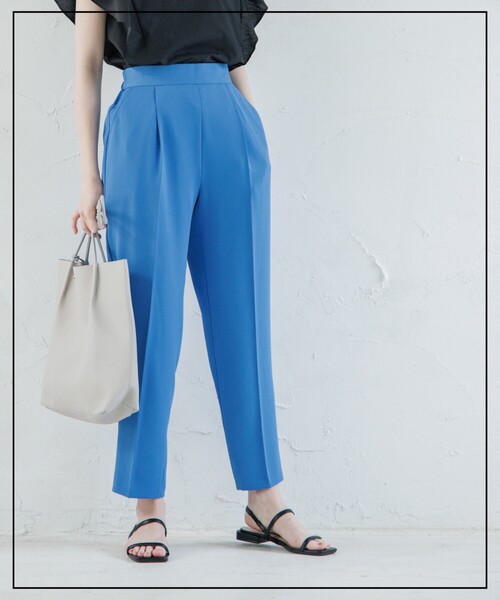 OPAQUE.CLIP（オペークドットクリップ）の「◆ライトダブルクロス タックテーパードパンツ【WEB限定サイズ】（その他パンツ・レディース・ライトブルー/ブラック/サンドベージュ/ベビーピンク・40/38/42/34/36）」の9枚目の写真