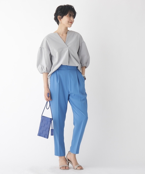 OPAQUE.CLIP（オペークドットクリップ）の「◆ライトダブルクロス タックテーパードパンツ【WEB限定サイズ】（その他パンツ・レディース・ライトブルー/ブラック/サンドベージュ/ベビーピンク・40/38/42/34/36）」の21枚目の写真